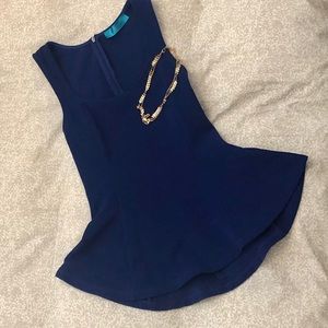 Peplum zip-up top